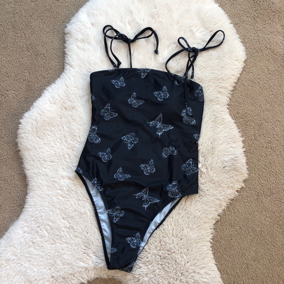 Other - Butterfly One Piece Tie Shoulder Swimsuit